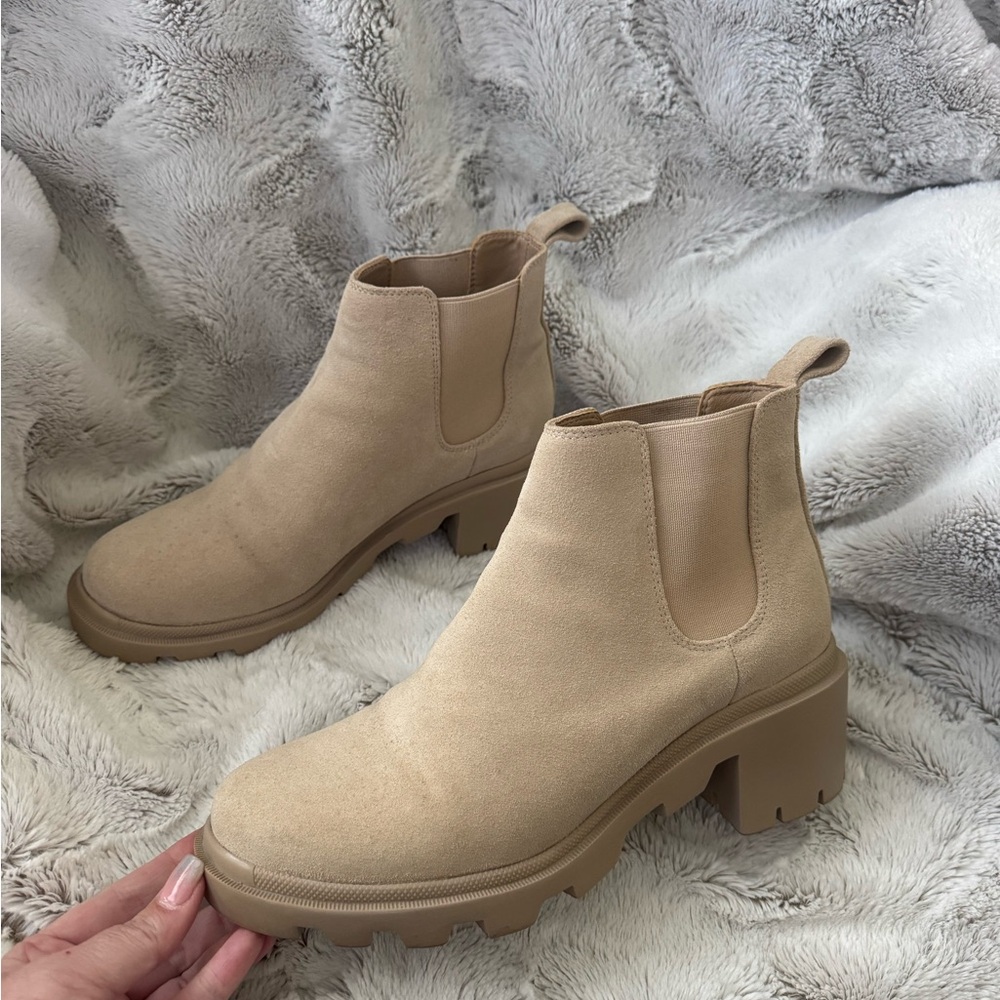 Steve Madden Beige Ankle Booties